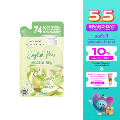 Watsons - Watsons English Pear Moisturising Shower Cream 400 ml.(Refill)