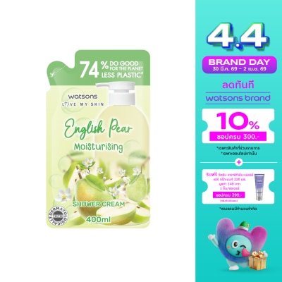 Watsons - Watsons English Pear Moisturising Shower Cream 400 ml.(Refill)