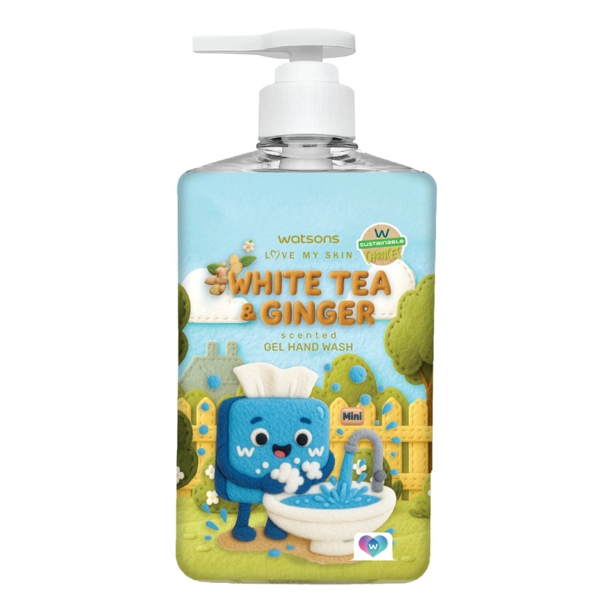Watsons Love My Skin White Tea  Ginger Scented Gel Hand Wash 500ml.