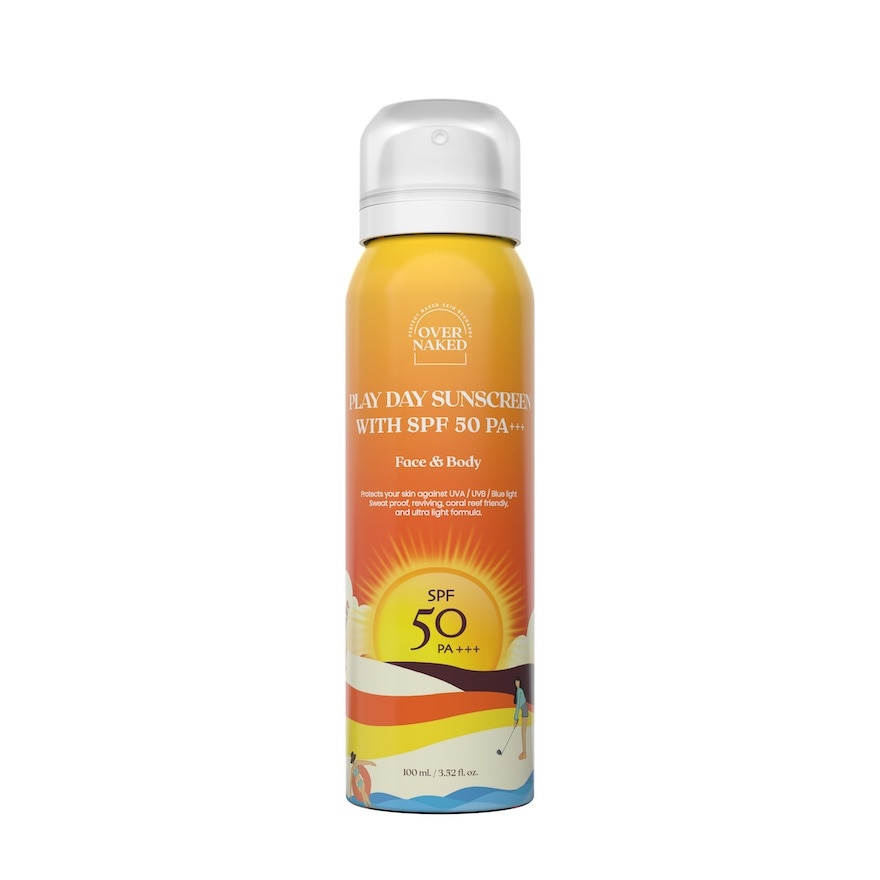 Overnaked Play Day Sunscreen Spray SPF50 PA+++ 100 ml.