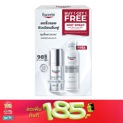 Eucerin - ยูเซอริน ไฮยาลูรอน-ฟิลเลอร์ อีพิเซลีน เซรั่ม 30 มล.  ไฮยาลูรอน มิสท์ สเปรย์ 150 มล.