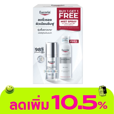 Eucerin - ยูเซอริน ไฮยาลูรอน-ฟิลเลอร์ อีพิเซลีน เซรั่ม 30 มล.  ไฮยาลูรอน มิสท์ สเปรย์ 150 มล.