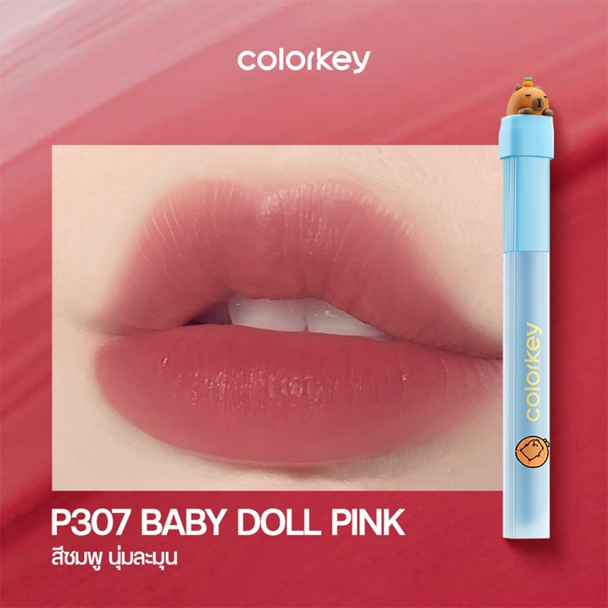 คัลเลอร์คีย์ คาปิบาร่า ซีรีส์ ซอฟท์ แมทท์ วอเตอร์ ลิป ทิ้นท์ 1.8ก. P307 เบบี้ ดอล พิ้