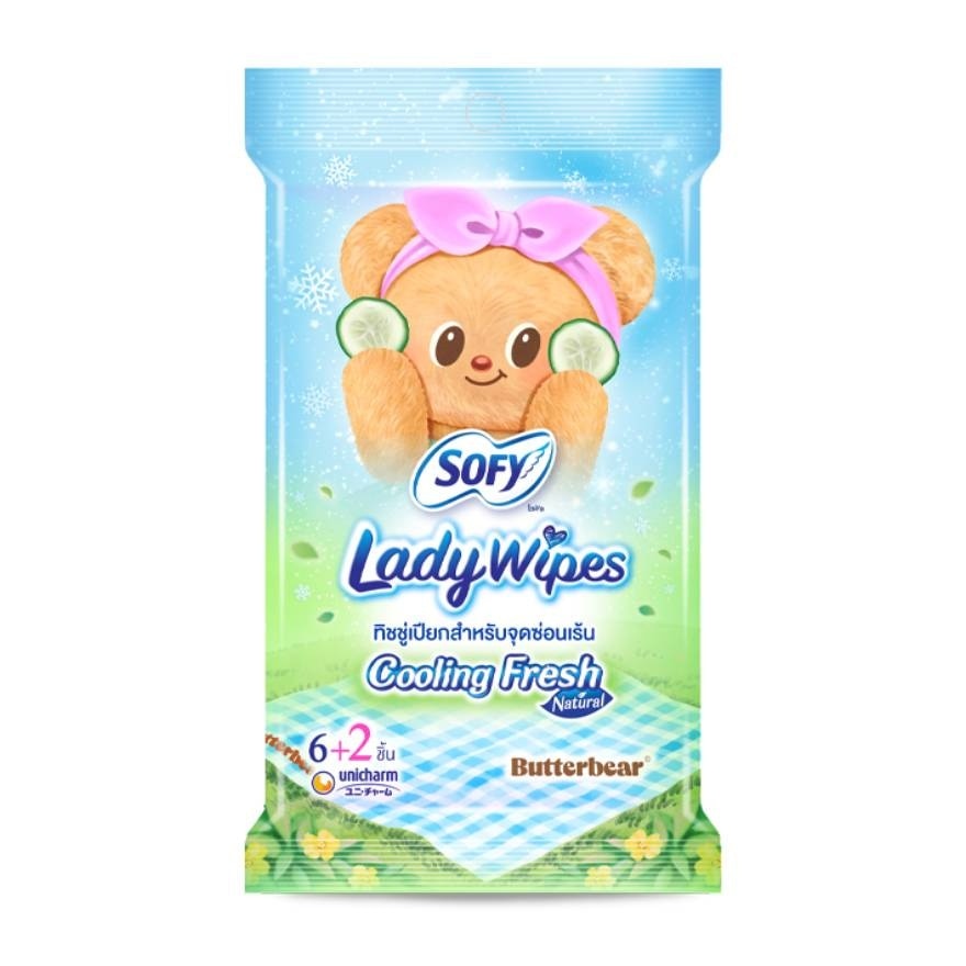 Sofy Sofy Lady Wipes Cooling Fresh Natural 6+2'S
