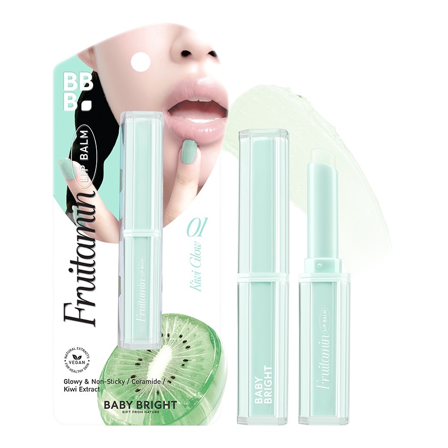 Baby Bright เบบี้ไบร์ท ฟรุตตามิน ลิป บาล์ม 1.5ก. 01 กีวี โกลว์