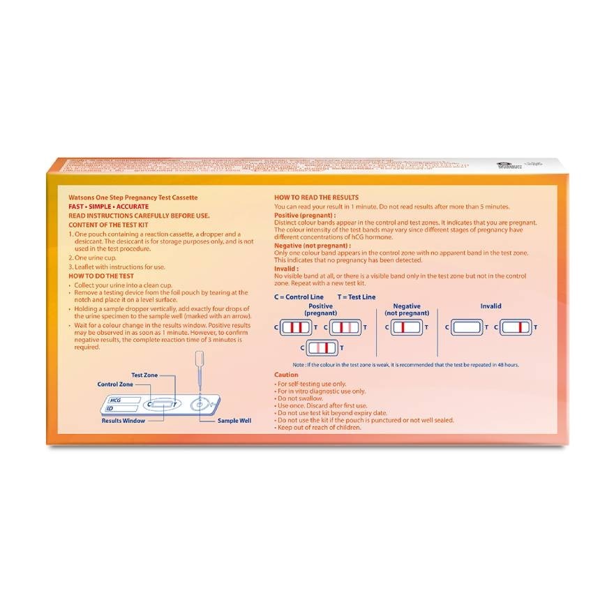 วัตสัน วันสเต็ป ชุดทดสอบการตั้งครรภ์ แบบหยด2 1ชิ้น.