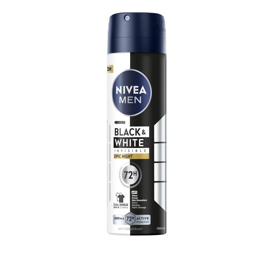 Nivea Men Spray Black White Invisible Epic Night 150 Ml.