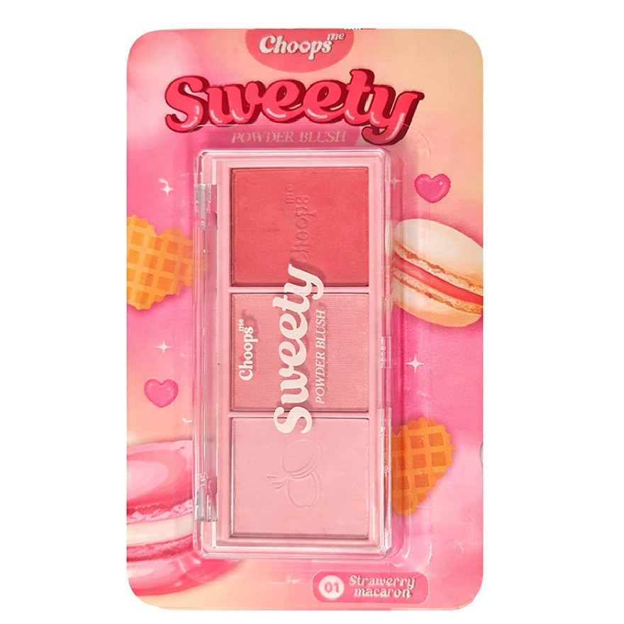 Choops Me Sweety Powder Blush 9g. 01 Strawberry Macaron