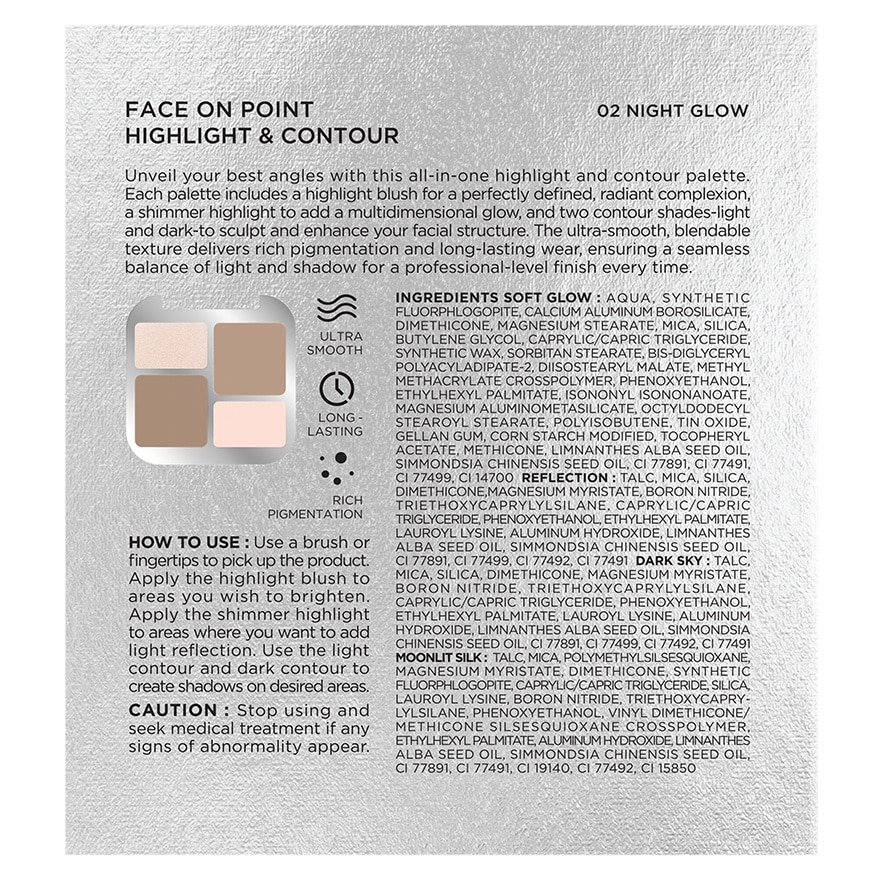 Browit Face On Point Highlight and Contour 1.5g. x 2Colors+2.5g. x 2Colors 02 Night G