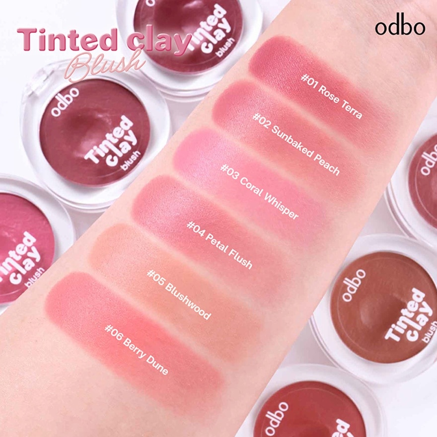 Odbo Tinted Clay Blush 5g. 01 Rose Terra