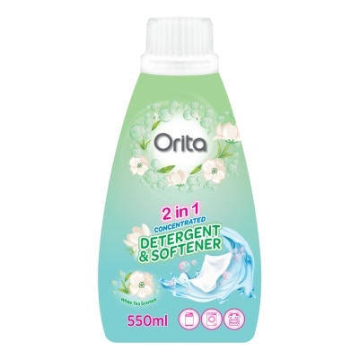 Orita - Orita 2 in 1 Concentrated Detergent Softener WhiteTea Scented 550ml.