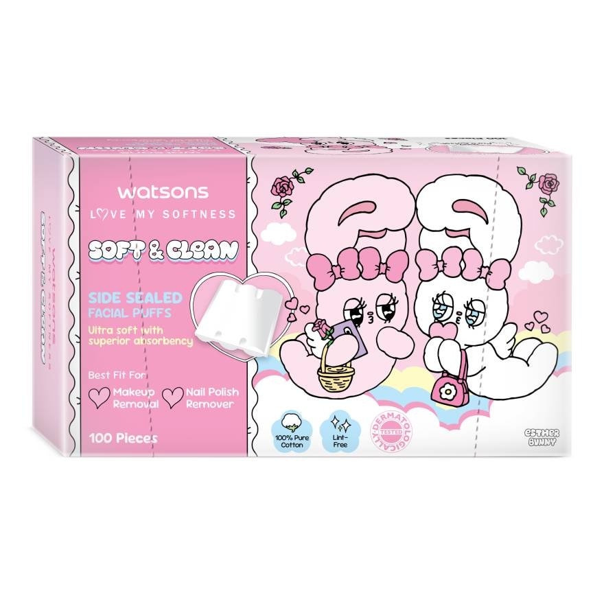 วัตสัน สำลีแผ่นรีดข้าง 100 แผ่น (Esther Bunny).