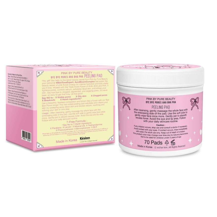 พิ้งค์บายเพียวบิวตี้ บายบายพอร์ส เอเอชเอ บีเอชเอ พีเอชเอ พีลลิ่ง แพด 70ชิ้น.