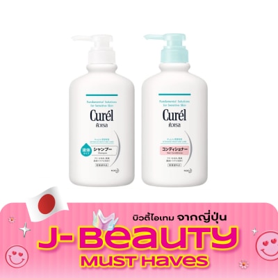 Curel คิวเรล มอยส์เจอร์ แคร์ แชมพู 420 มล. + คอนดิชั่นเนอร์ 420 มล. image