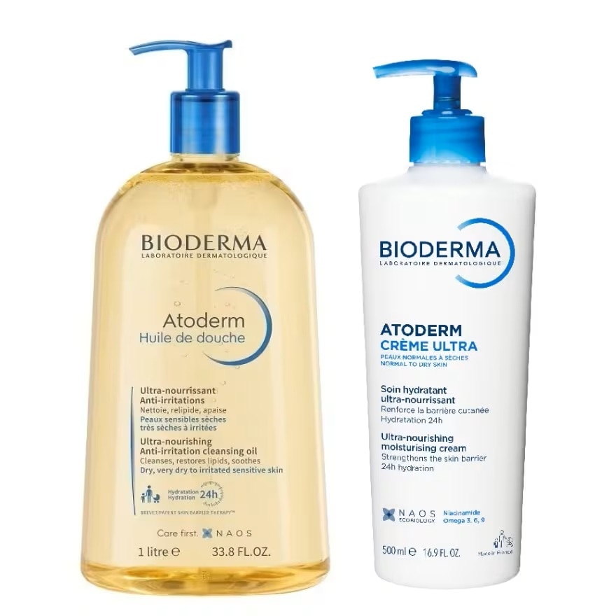Bioderma Atoderm Shower Oil 1L.  Creme Ultra 500 ml.