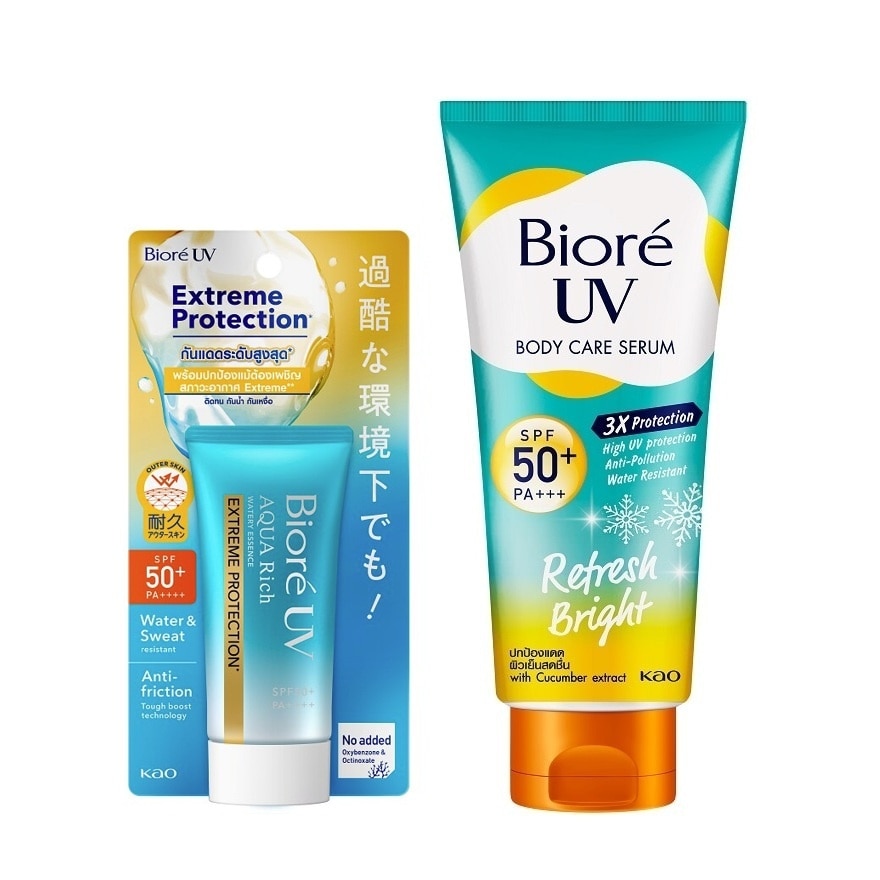 Biore Biore UV Aqua Rich Watery Extreme 50G.+Body Serum Refresh Bright SPF50+ PA+++ 150 Ml.