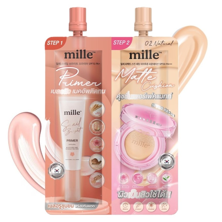 Mille Duo Primer Matte Cushion 8g. 02 Natural