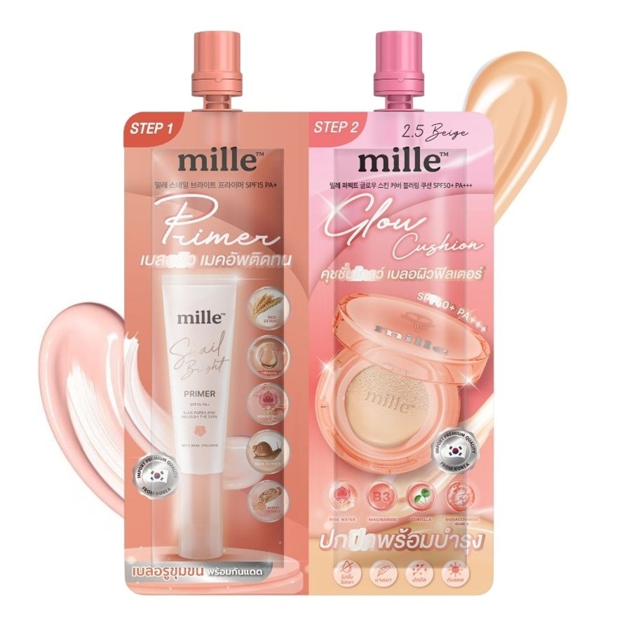 Mille Mille Duo Primer Glow Cushion 8g. 2.5 Beige