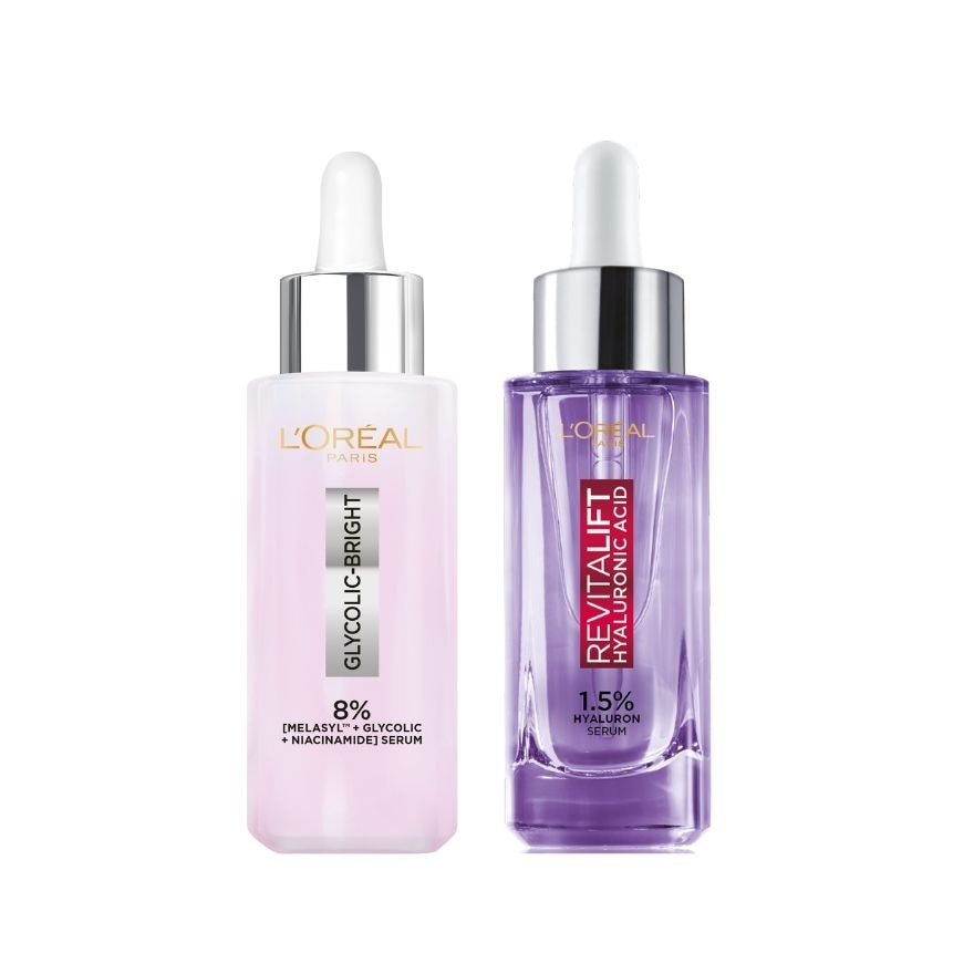 L'Oreal L'Oreal Glycolic Bright Serum 30 Ml + Hyaluronic Acid Serum 30 Ml