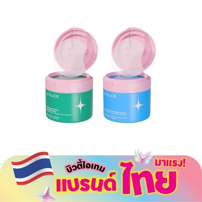 LA GLACE - ลา กลาส แพ็คคู่  เดลี่ มอยเจอร์ไรเซอร์ + แอคเน่ แคร์ แพด 80ชิ้นX2