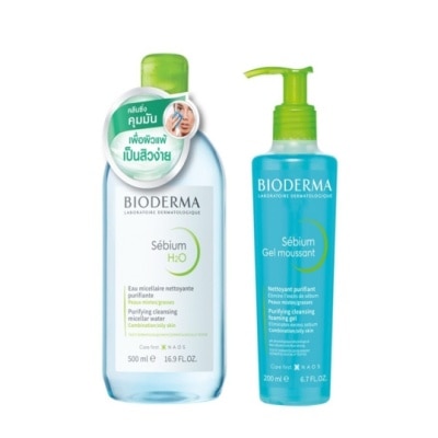 Bioderma - Bioderma Sebium Set(Cleansing Water 500ml+Gel Moussant 200ml)