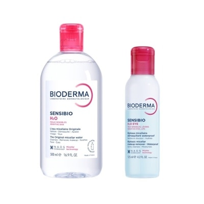 Bioderma - Bioderma Sensibio H2O Cleansing Water 500ml.  Eye Makeup Remover 125ml.