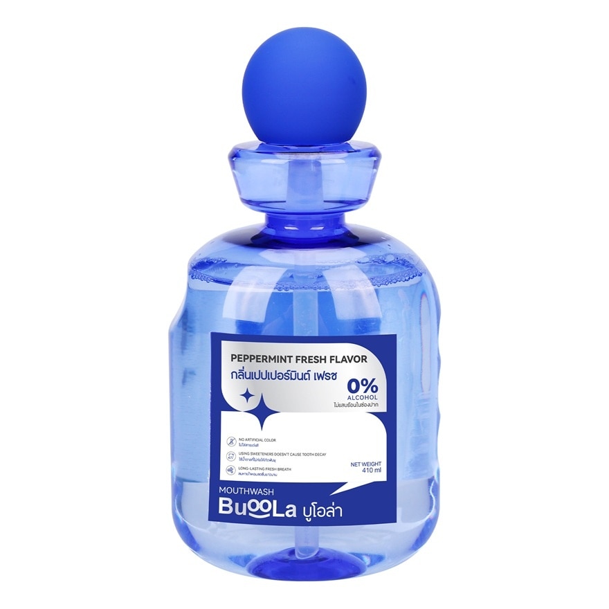 Buoola บูโอล่า น้ำยาบ้วนปาก เปปเปอร์มินต์ เฟรช เฟลเวอร์ 410 มล.