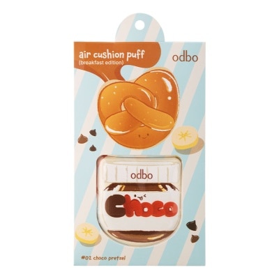 ODBO - โอดีบีโอ แอร์ คุชชั่น พัฟ (เบรกฟาสต์ อิดิชัน) 2ชิ้น OD8079-02 ช็อกโก เพรทเซิล