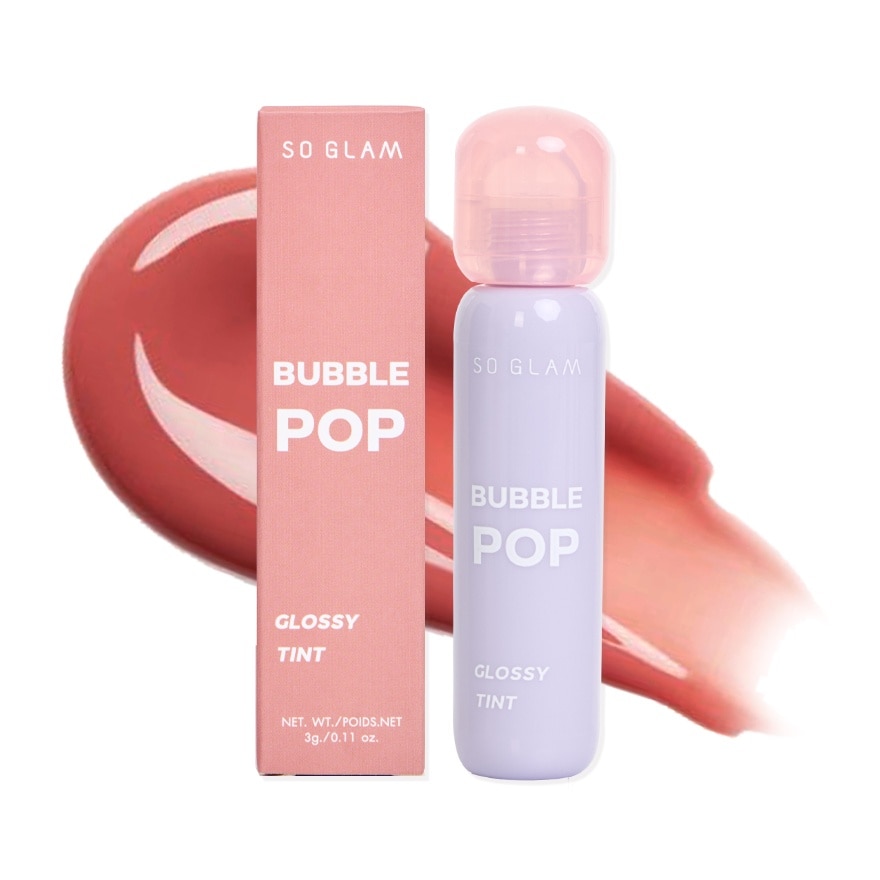 So Glam โซ แกลม บับเบิ้ล ป๊อป กลอlซี่ ทินท์ ลิป 3ก. 001 มิ้วเท็ด