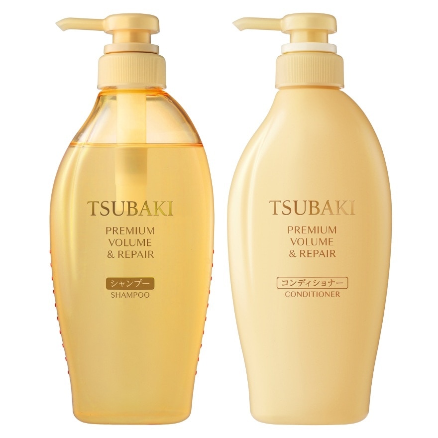 Tsubaki ซึบากิ พรีเมียม แชมพู+คอนดิชันเนอร์ วอลลุ่ม แอนด์ รีแพร์ 450 มล. แพคคู่