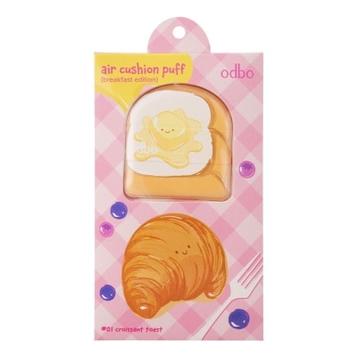 ODBO - โอดีบีโอ แอร์ คุชชั่น พัฟ (เบรกฟาสต์ อิดิชัน) 2ชิ้น OD8079-01 ครั้วซองต์ โทสต์