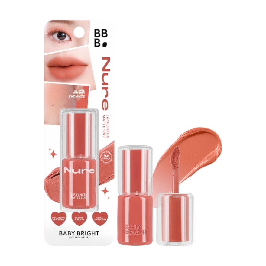 Baby Bright Nure Lip  Cheek Matte Tint 2.6g. 12 Radiance