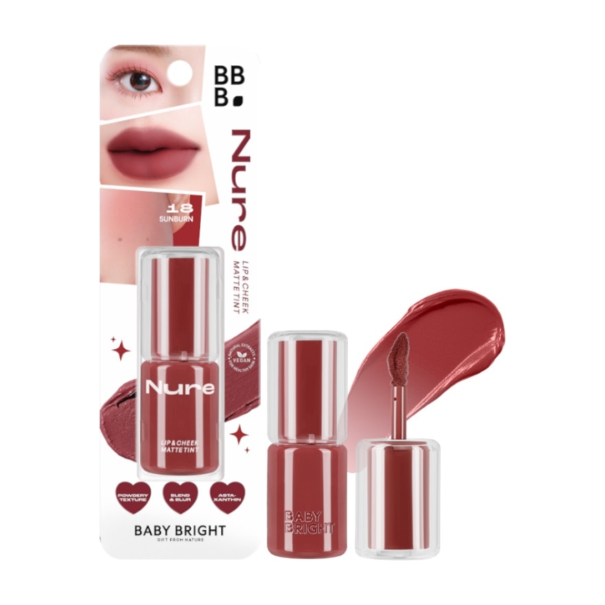 Baby Bright Nure Lip  Cheek Matte Tint 2.6g. 18 Sunburn