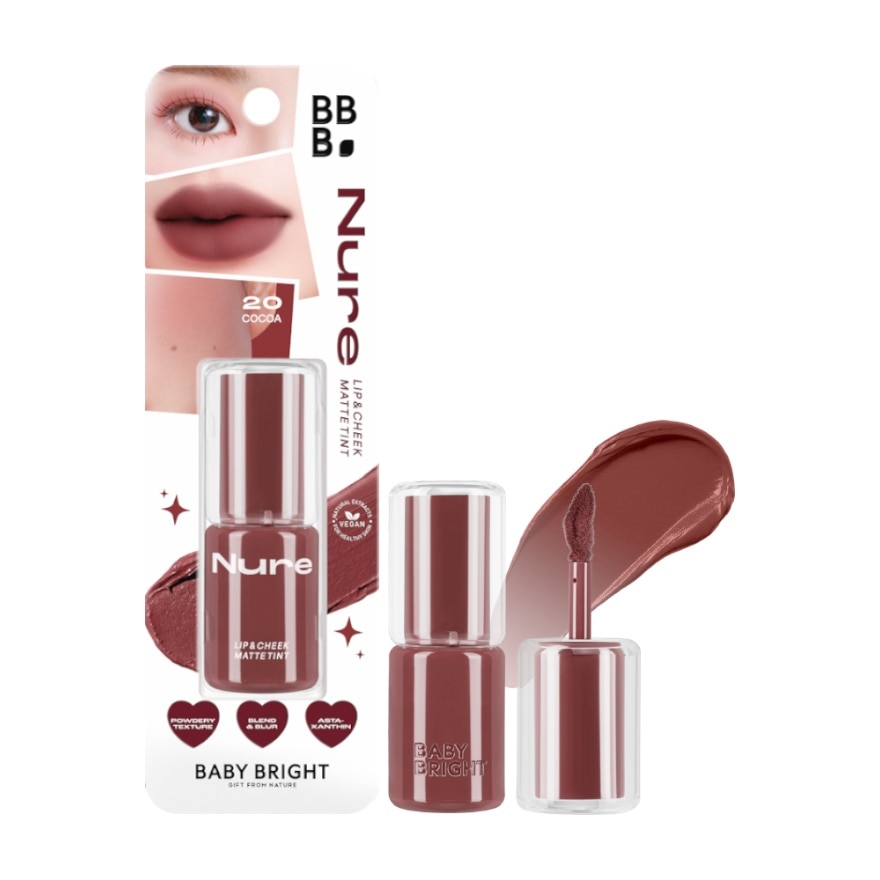 Baby Bright Nure Lip  Cheek Matte Tint 2.6g. 20 Cocoa