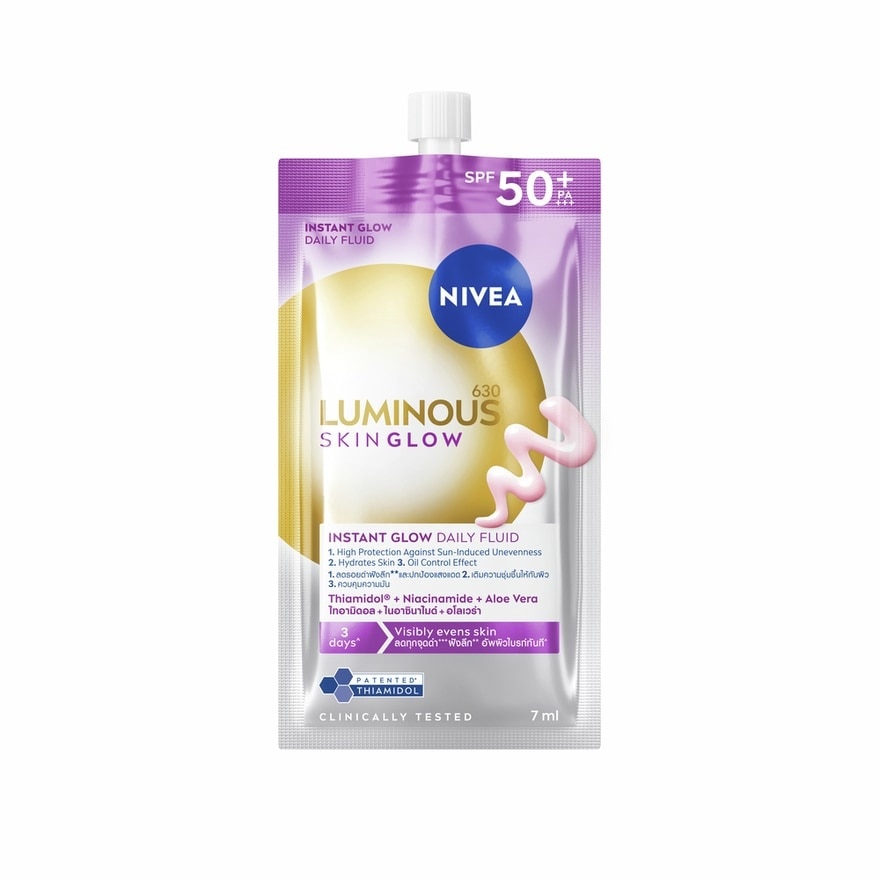 Nivea Luminous630 Skin Glow Instant Glow Daily Fluid SPF50+ 7 Ml. image