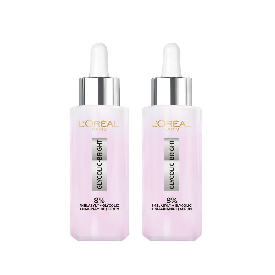 L'Oreal Paris Glycolic-Bright Anti-Dark Spot Brightening Serum 30 Ml.Twin Pack