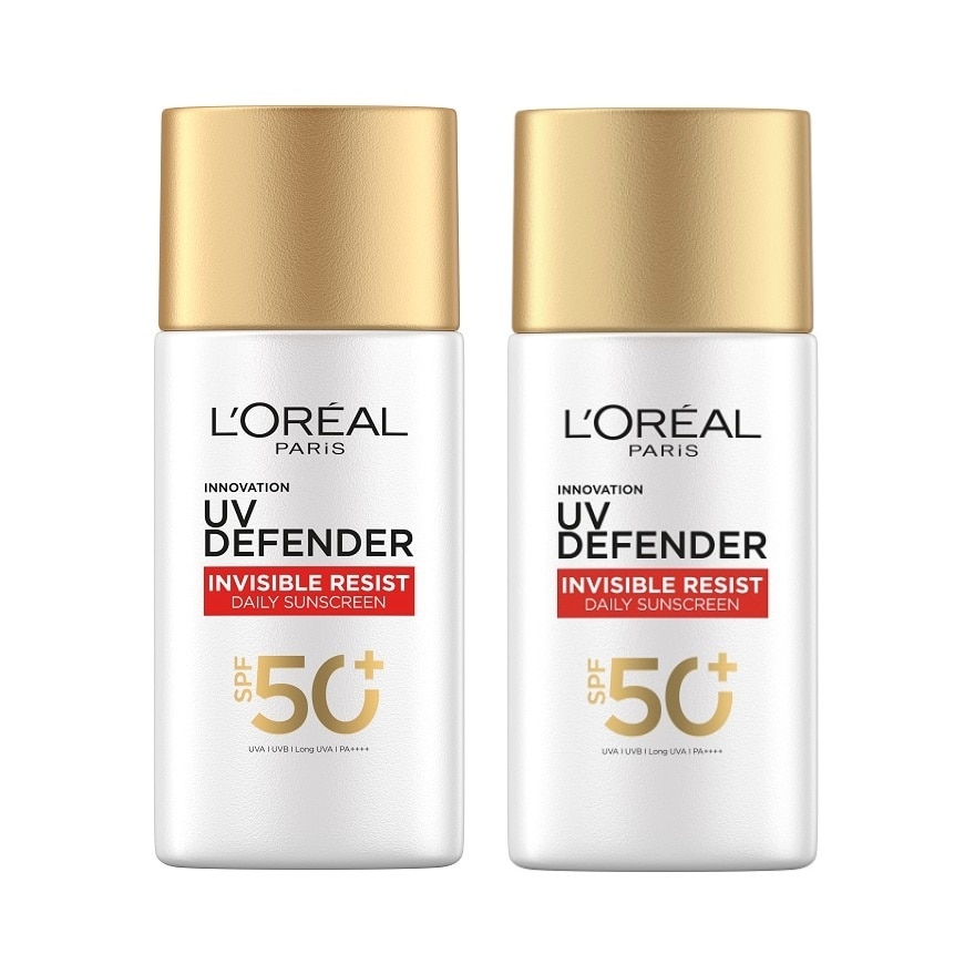 L'Oreal Paris UV Defender Invisible Resist Daily Sunscreen SPF 50+ 50 Ml.Twin Pack