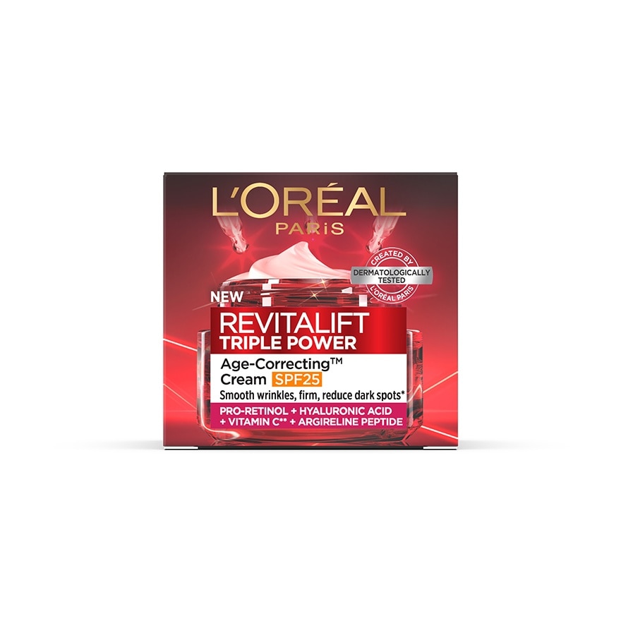 L'Oreal Paris Revitalift Triple Power Age-Correcting Cream SPF25 15 Ml.