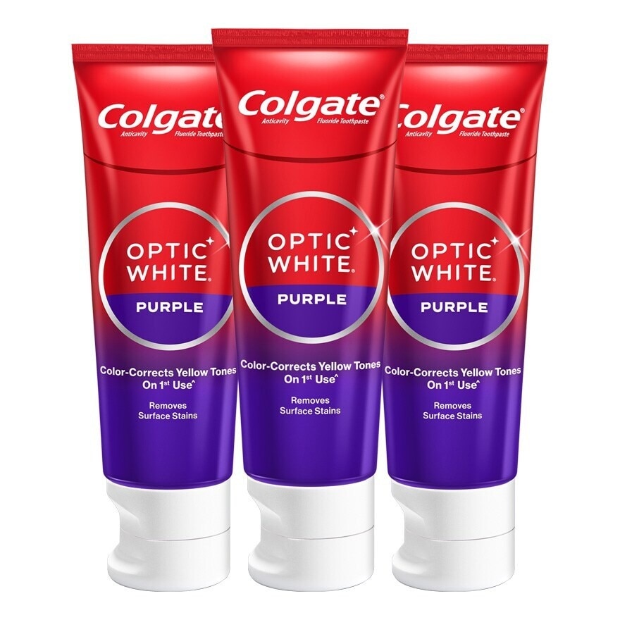คอลเกต ยาสีฟัน อ๊อพติคไวท์ เพอร์เพิล 100 กรัม แพ็ก 3 ชิ้น