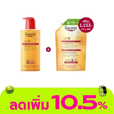 Eucerin - ยูเซอริน พีเอช5 ชาวเวอร์ ออยล์ 400 มล. + ถุงเติม 400 มล.
