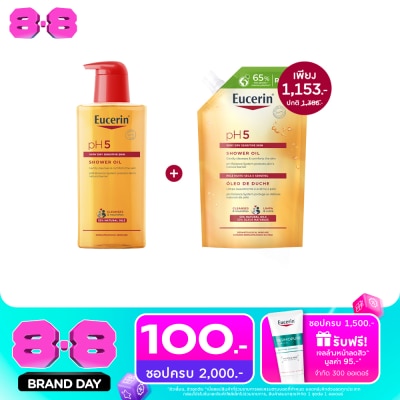 Eucerin - ยูเซอริน พีเอช5 ชาวเวอร์ ออยล์ 400 มล. + ถุงเติม 400 มล. image