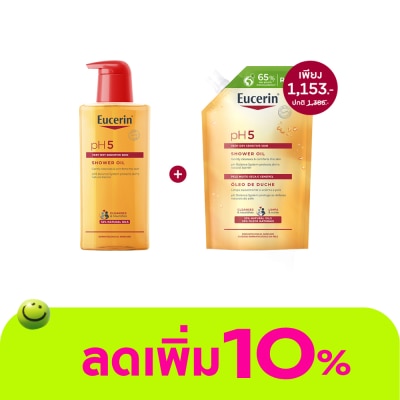 Eucerin - ยูเซอริน พีเอช5 ชาวเวอร์ ออยล์ 400 มล. + ถุงเติม 400 มล.