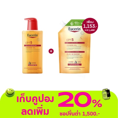 Eucerin - ยูเซอริน พีเอช5 ชาวเวอร์ ออยล์ 400 มล. + ถุงเติม 400 มล.