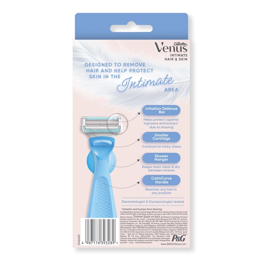 Gillette Venus Intimate Razor 1'S + Blades 2'S
