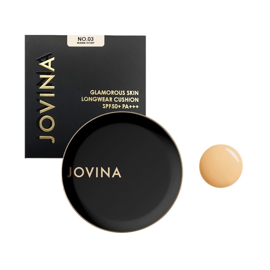 Jovina Glamorous Skin Longwear Cushion SPF50+ PA+++ 12g. 03 Warm Ivory