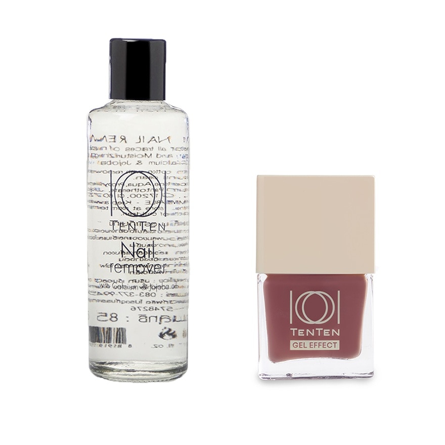 Ten Ten Value Pack Nail Remover 85ml. + Gel Effect Nail Polish 12ml. NB39 Barefoot