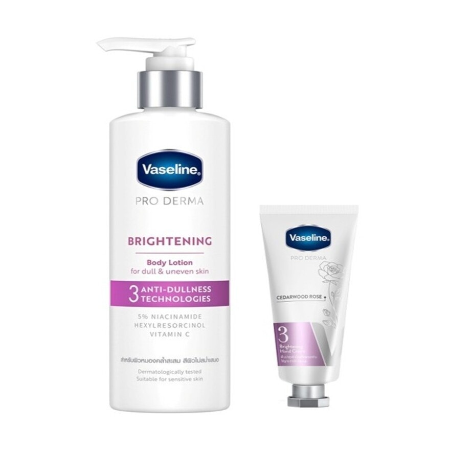 Vaseline Pro Derma Body Lotion 3 Bright 250+Hand Cream Cedarwood Rose Bright3 37 Ml.