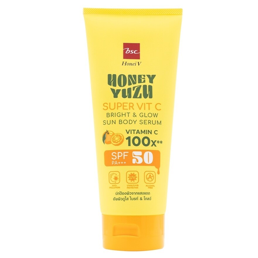 ฮันนี่ วี บีเอสซี ฮันนี่ ยูซุ ซูเปอร์ วิตซี ไบรท์ แอนด์ โกลว์ ซัน บอดี้ เซรั่ม SPF50