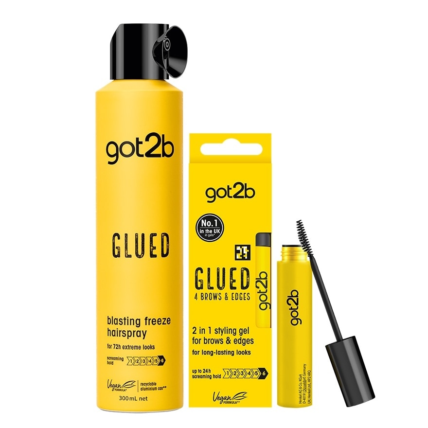Got2b Glued Blasting Freeze Spray 300 Ml.+Got2b Glued 4 Brows Edges 16 Ml.
