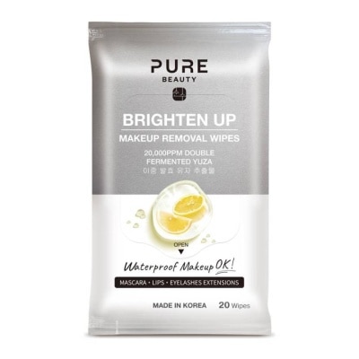 Pure Beauty - เพียวบิวตี้ ไบรท์เท่นอัพ เมคอัพรีมูฟเวิลไวพ์ 20ชิ้น.
